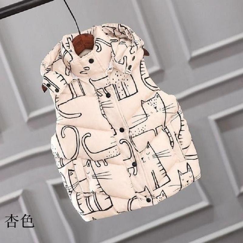 Майка, детский осенне-зимний детский жилет с героями мультфильмов, мужской и женский пуховик, средний и большой детский утолщенный капюшон