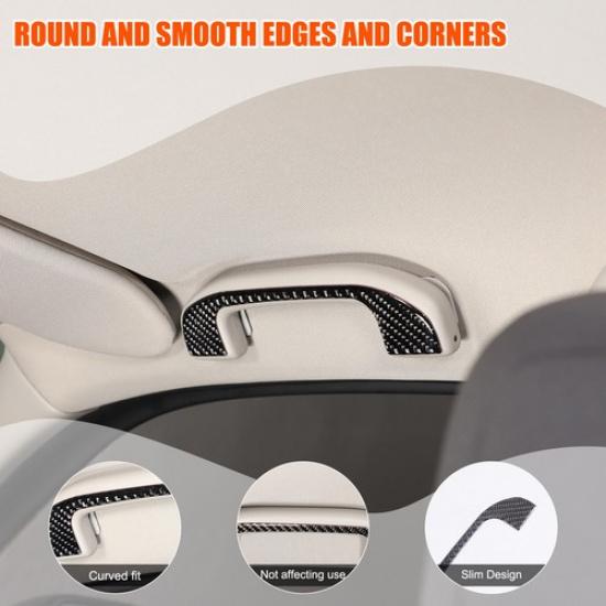 Soft Carbon Fiber Interior Door Handle Trim Sticker For Nissan Frontier D41 24+