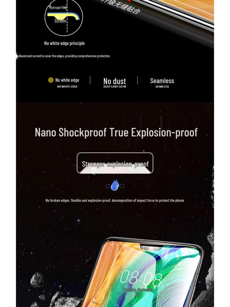 Huawei Mate30 Pro/M40/P series Hydrogel Tempered Film for Curved Screen