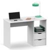 Bureau, Table Informatique, 76x115x50cm, 2 Tiroirs, Poste De Travail, Chambre Briebe Prakt Blanc 04285