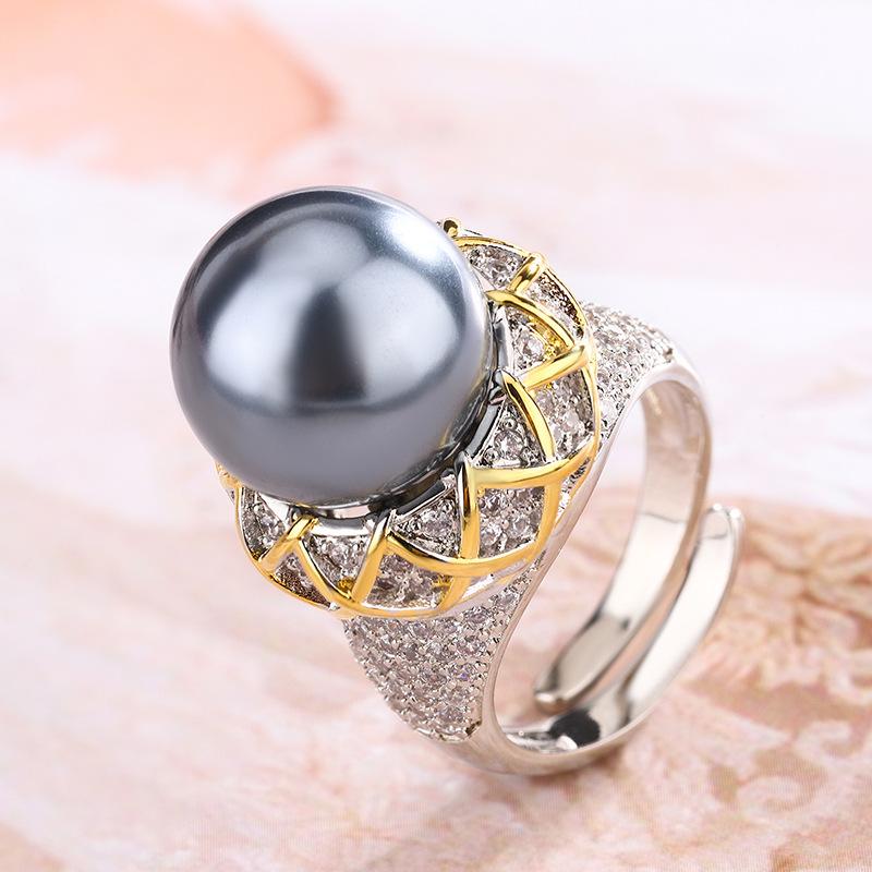 Новое промышленное жемчужное кольцо, персонализированное, модное, регулируемое, имитация натурального жемчуга Nanyang Zhuhai Macao, модное, белое