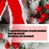 Glowing Plastic Christmas Wreath Ornament Traditional Festival Decors For Home Party Gift Indoor Outdoors Use