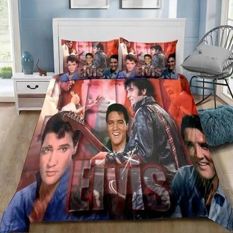 P-Presley Пододеяльник Ретро E-Elvis Комплект постельного белья Одеяло Комплект для кровати Чехол для стеганого одеяла Наволочка Размер King Queen Twin Мальчики Девочки Взрослые
