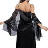 Sunscreen Wedding Bridal Shawl Transparent Organza Long Shiny Cloak Scarves