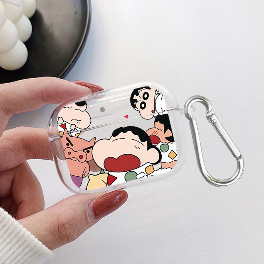 Case For Airpods Pro Pro2 1 Pro3 3 2 4 Clear Earphone Cases Cover Cartoon Crayons Shinchan