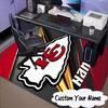 Custom Name Kansas Fan Gear Rug for Living Room, Game Rooms, Office, Bedroom, Floor Mat Playful Design, fan gifts Christmas decor