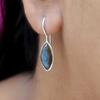 Серьги-капли из стерлингового серебра 925 пробы с лабрадором, серьги-подвески ручной работы с драгоценными камнями