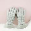 Soft Satin Anti-cold Gloves Down Cotton Finger Mittens Plush Thickened Gloves  Cycling