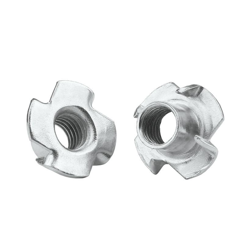 M3,M4,M5,M6,M8,M10 Четырехзубчатые Т-образные гайки, невыпадающие глухие вставки для деревянной мебели