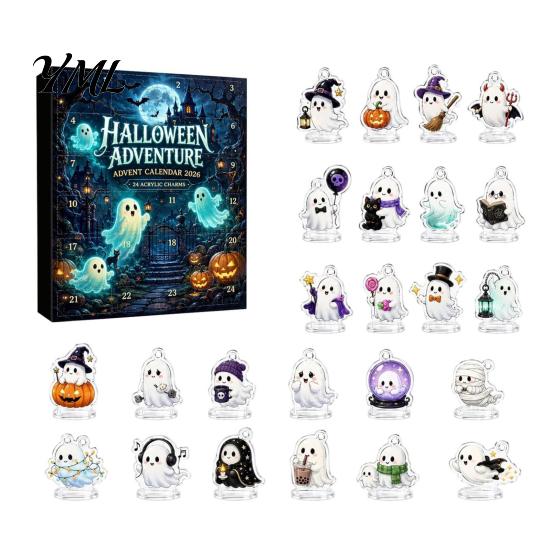 Advent Calendar for Friends 2D Acrylic Ghost Decor, Halloween 2026, Surprise Party Favors Gifts Kids Scary Healing Figures Decorations, Horror