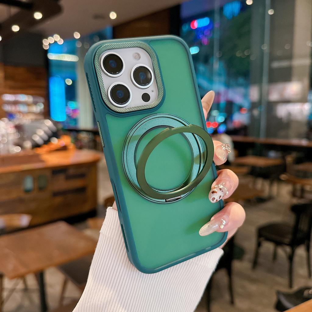 Applicable To Apple 16proMax Matte Rotary Bracket Mobile Phone Case IPhone 15 Magnetic 14 Anti-fall Protection Case
