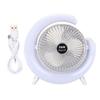 Desk Fan Colorful Running Lights USB Rechargeable Strong Wind Air Circulation Fan for Home Office