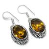 Natural Citrine Gemstone Handmade 925 Sterling Silver Gift Earring 1.42" T4Z40