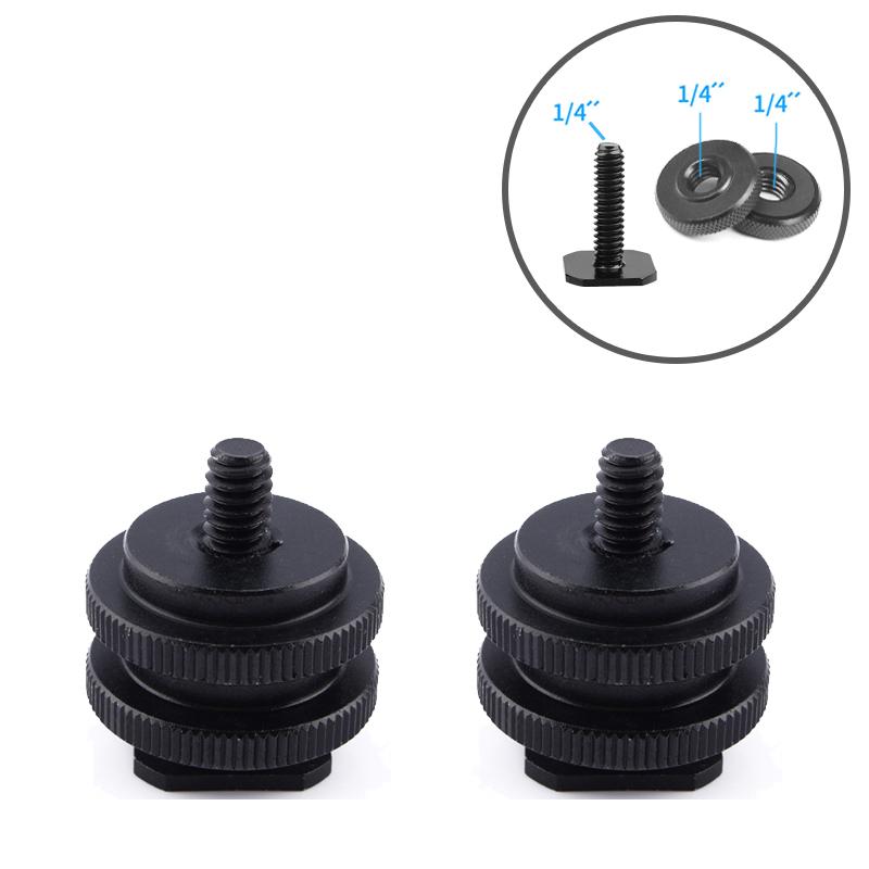 1/4-дюймовый винт для крепления штатива с двойным слоем для крепления адаптера вспышки «горячий башмак» Аксессуары для фотостудии
