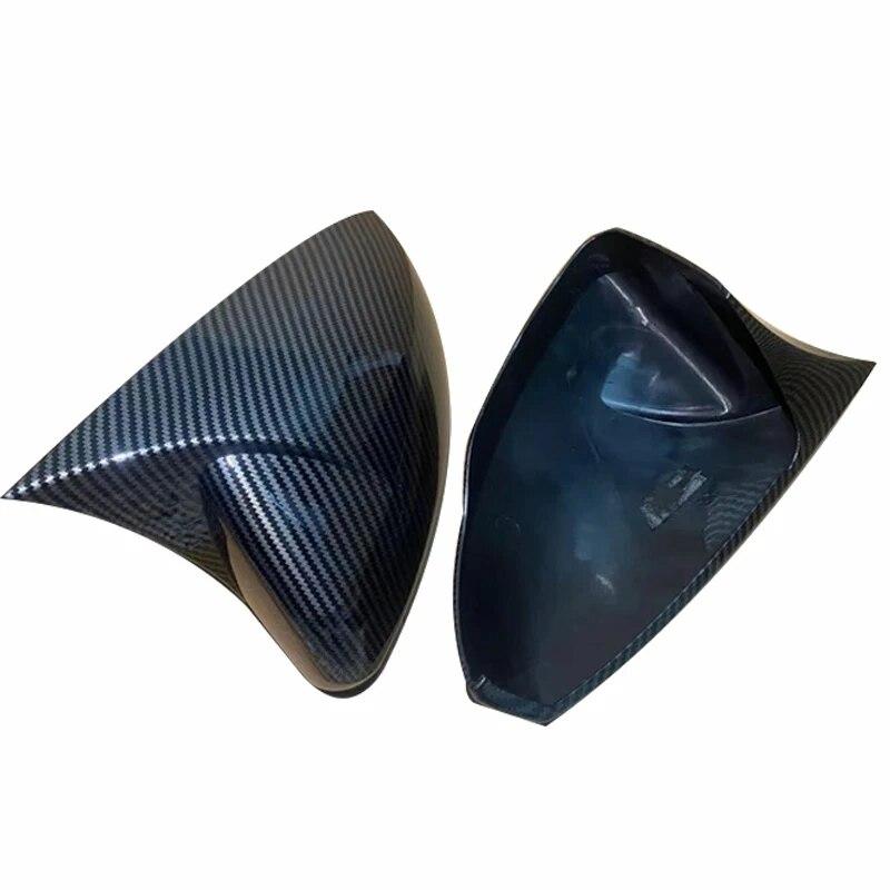 Rear View Mirror Cover For Volkswagen For VW Polo Mk6 AW GTI 2018- OX Horn Car Caps Shell Trim Carbon Fiber Look Exterior