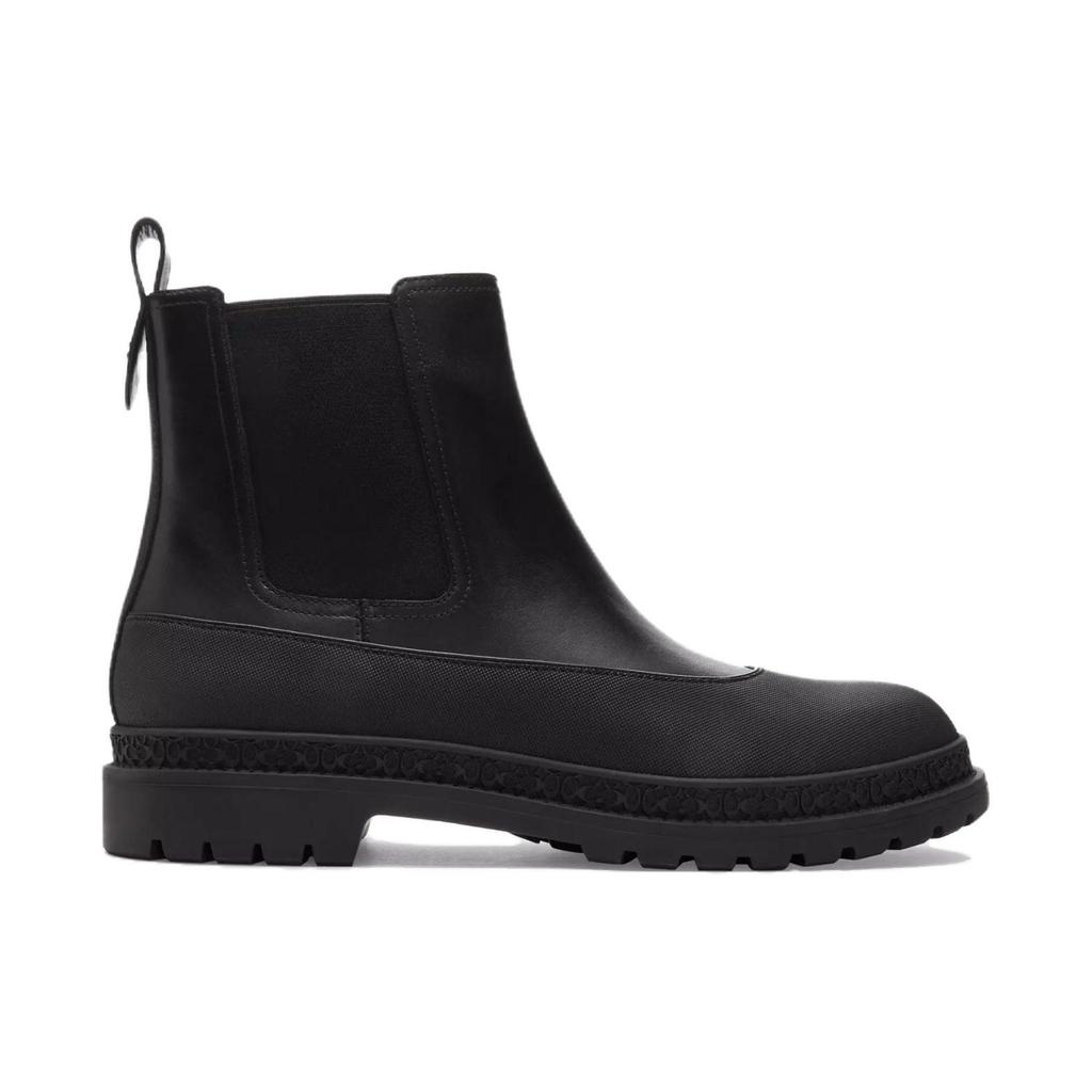 COACH Leather Short Chelsea Boots Men's Black CP801-BLK