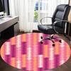 1pc Colorful Circle Chair Carpet for Office, Indoor Non Slip Washable Polyester Fiber Carpet,