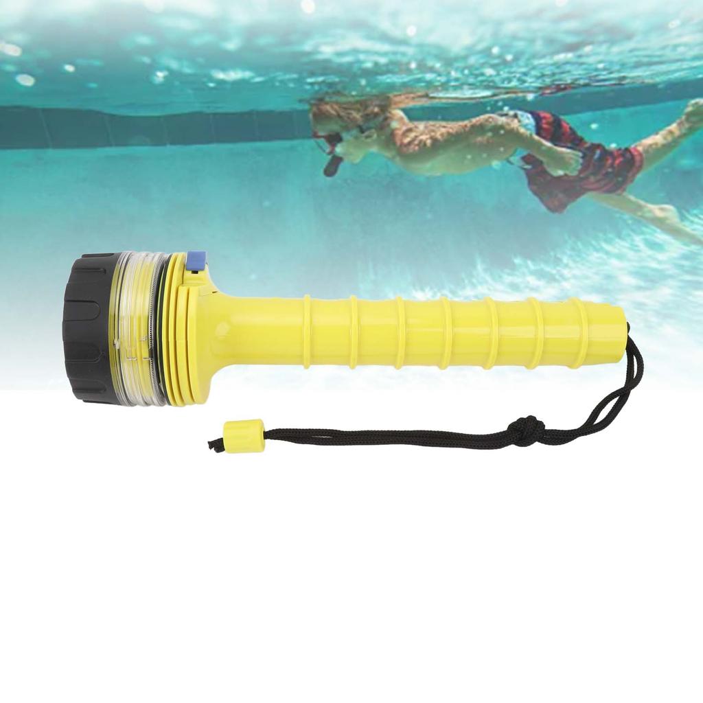 Фонарик для дайвинга, противоскользящий, водонепроницаемый, светодиодный, подводный, для подводного кемпинга, желтый