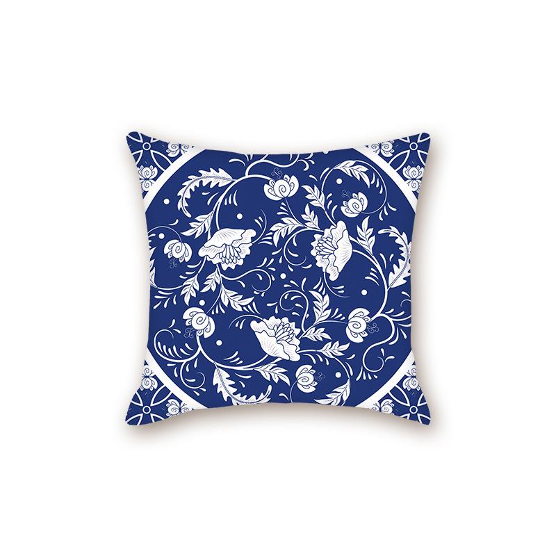 2025 Modern Blue & White Porcelain Series Backrest Pillow Cover for Sofa & Bed