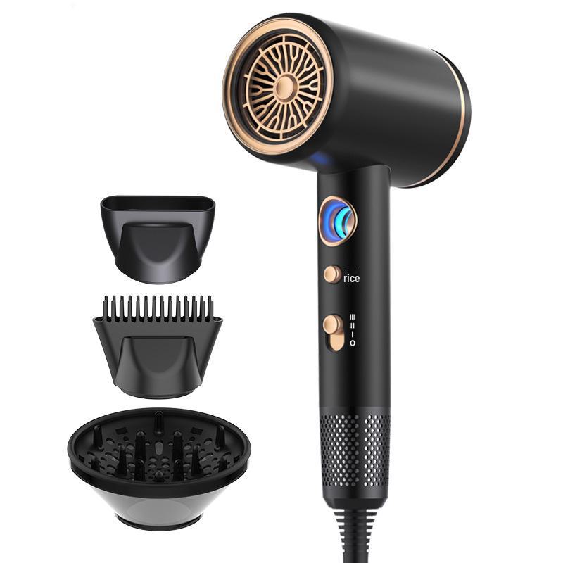 High-Power Hair Dryer with Digital Temperature Control, Hot & Cold Settings, 6-Speed, and Negative Ion Technology.