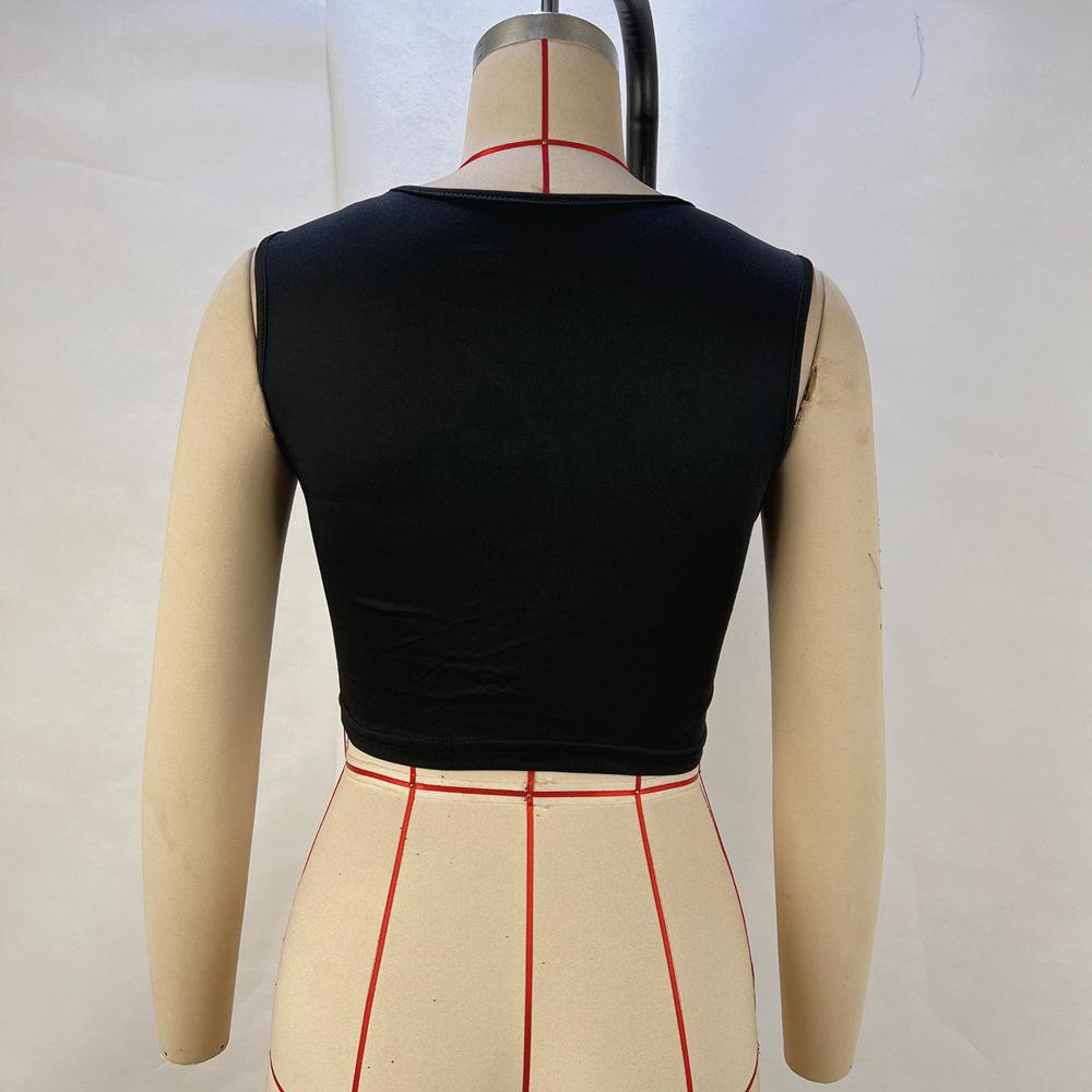 Women's Summer Solid Color Hollow Sexy Temperament Vest Top