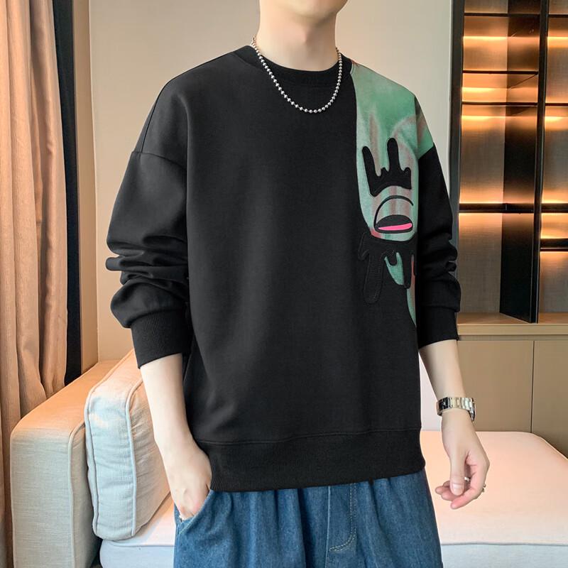 Мужской пуловер с длинным рукавом и вышивкой в американском ретро-стиле