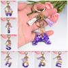 Purple Crystal Epoxy Letter Keychain with Tassel - Resin Jewelry Pendant Charm