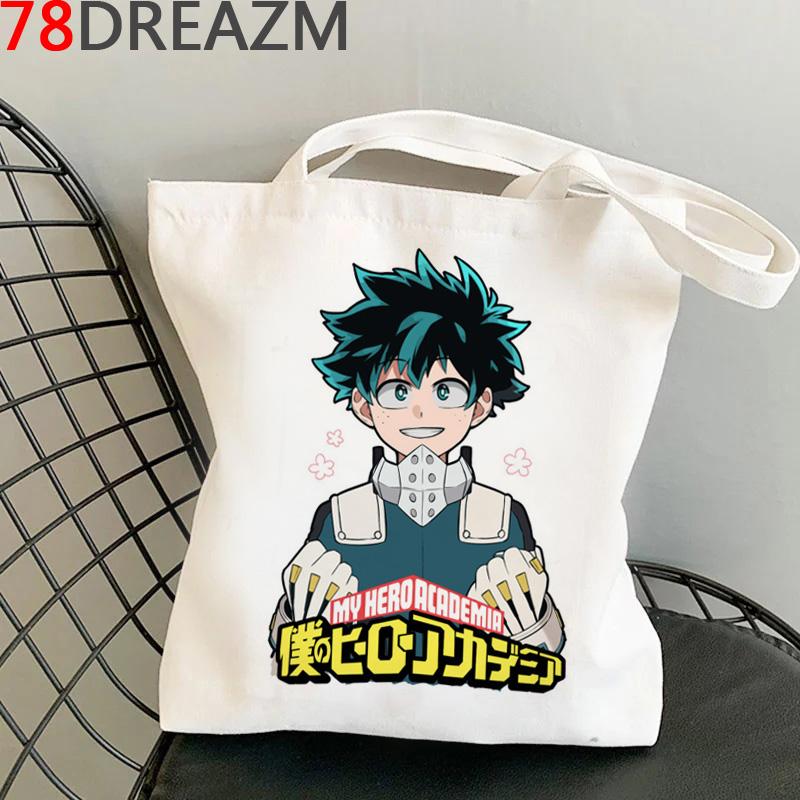 Сумка для покупок My Hero Academia, эко-шоппер, холщовая хлопковая сумка для продуктов, тканая сумка многоразового использования на заказ