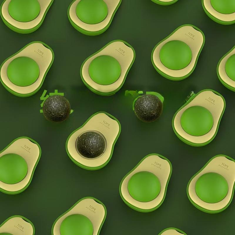 Игрушка для кошек в виде авокадо с вращающимися шариками для самостоятельного развлечения и здоровья зубов