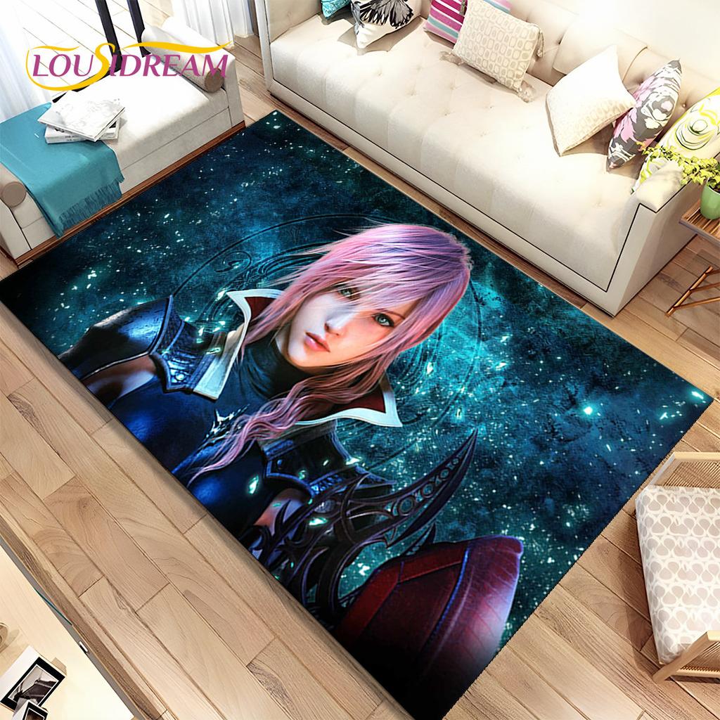 Final Fantasy Series Games Area Rug,Carpet Rug for Home Living Room Children's Bedroom Sofa Doormat Decor,Non-slip Floor Mat 3D