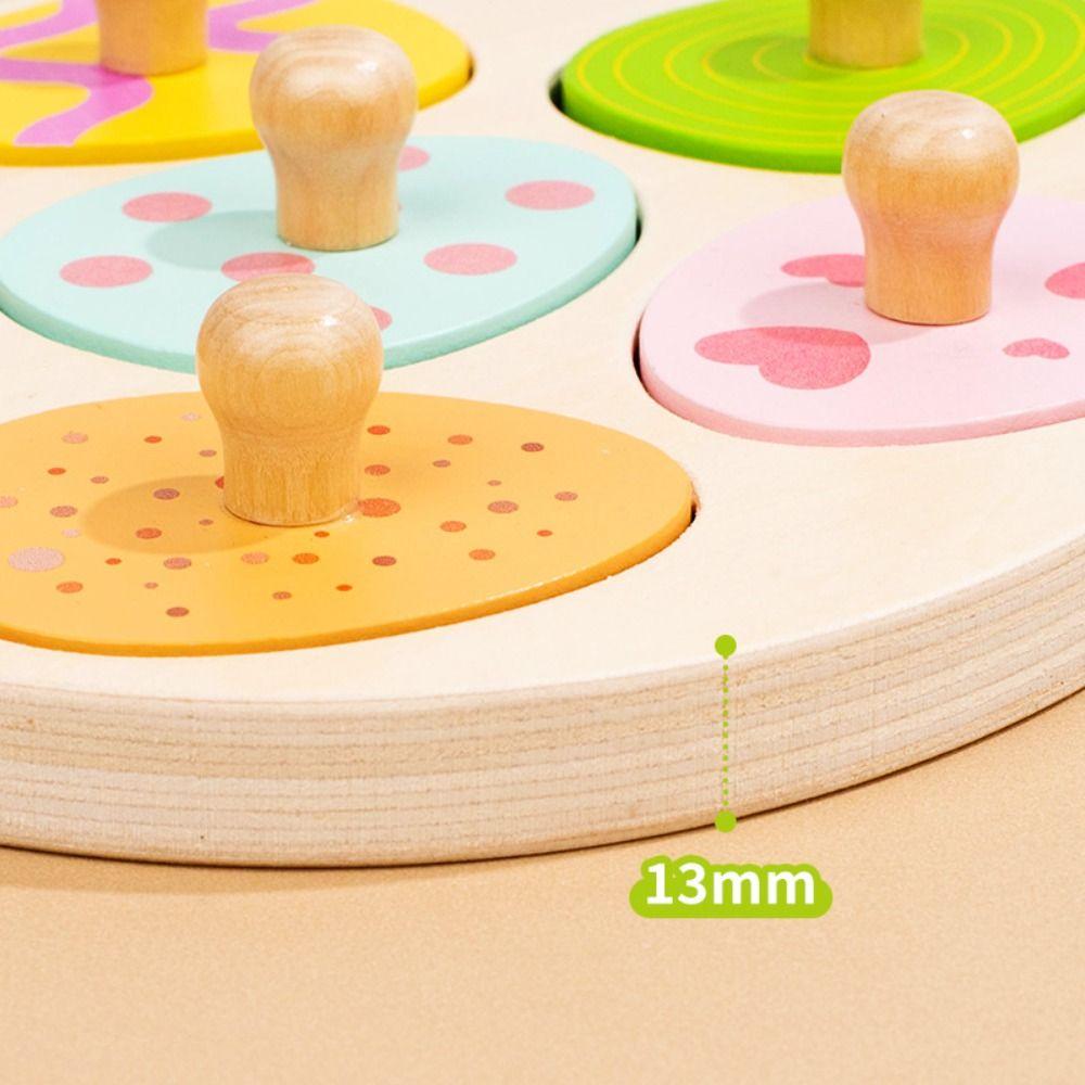 Wooden Peg Wood Dinosaur Jigsaw Educational Toddler Puzzles Animal Domino Puzzle Toy  Teaching
