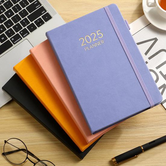 Планировщик блокнотов на 2025 год, ежедневный, еженедельный, ежемесячный календарь, плотная бумага, дизайн с защитой от растекания, искусственный