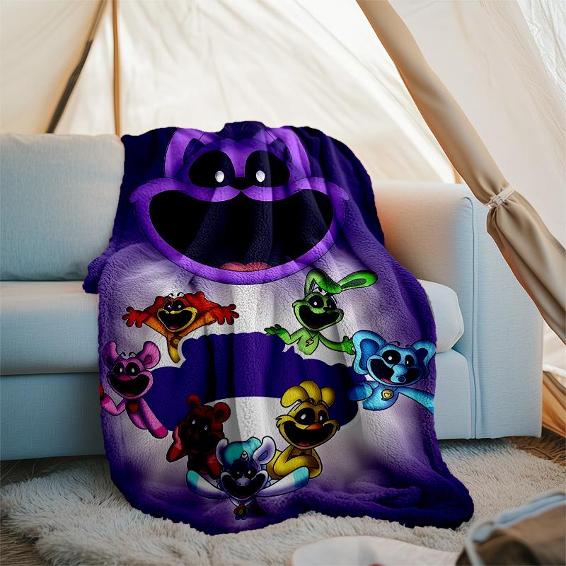 Smiling Critters printed throw blanket—lightweight,soft,warm;versatile blanket for all seasons—perfect as &air-conditioning throw,nap blanket