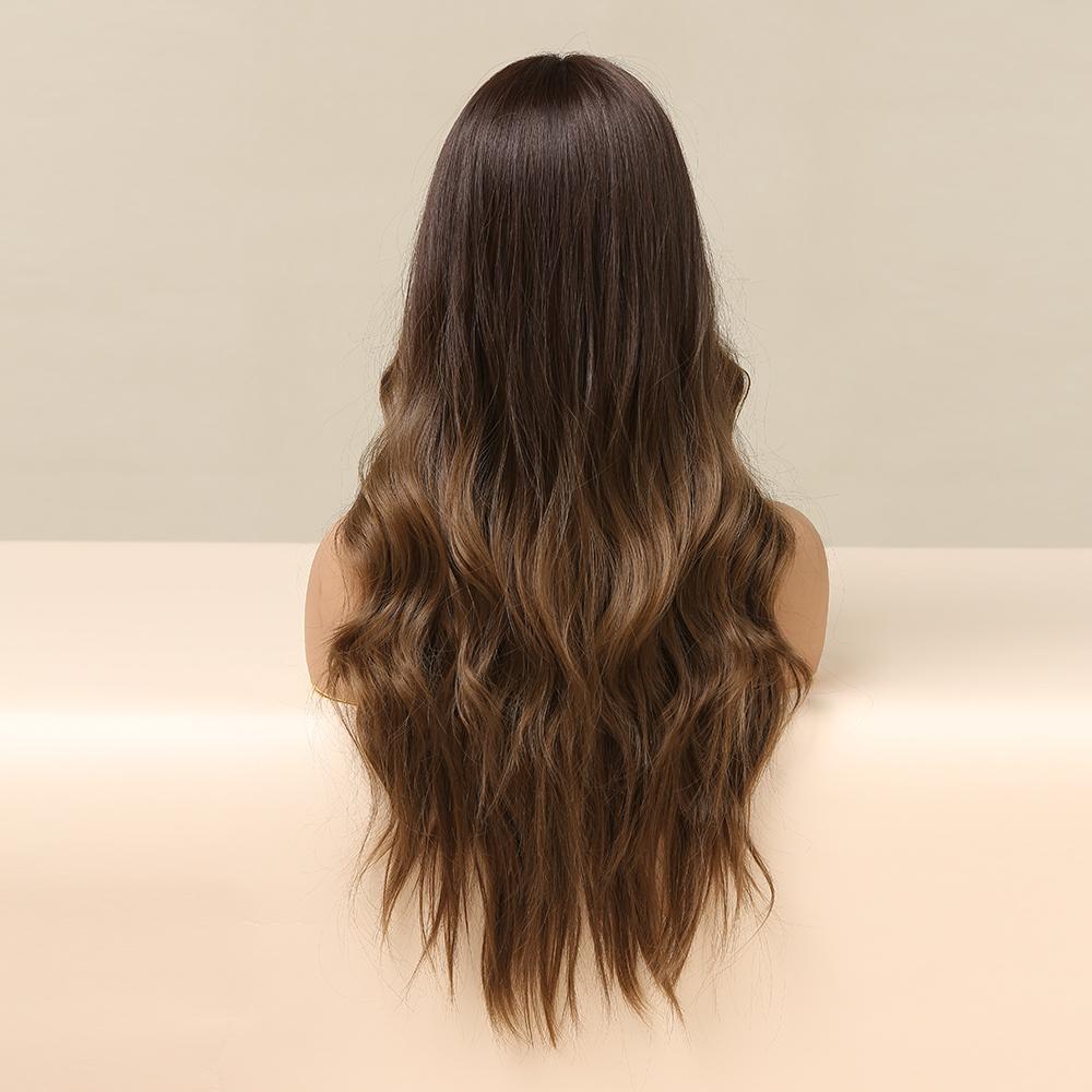 Длинные ALAN EATON натуральные волнистые передние кружевные парики черные синтетические парики для белых черных женщин повседневные вечерние свадебные волосы термостойкие