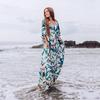 2024 Quick-Drying Bohemian Women Summer Beach Dress Swim Wear Cover Up Tunic Sexy Deep Kaftan Beach Bikini Cover-Ups Pareo Q930