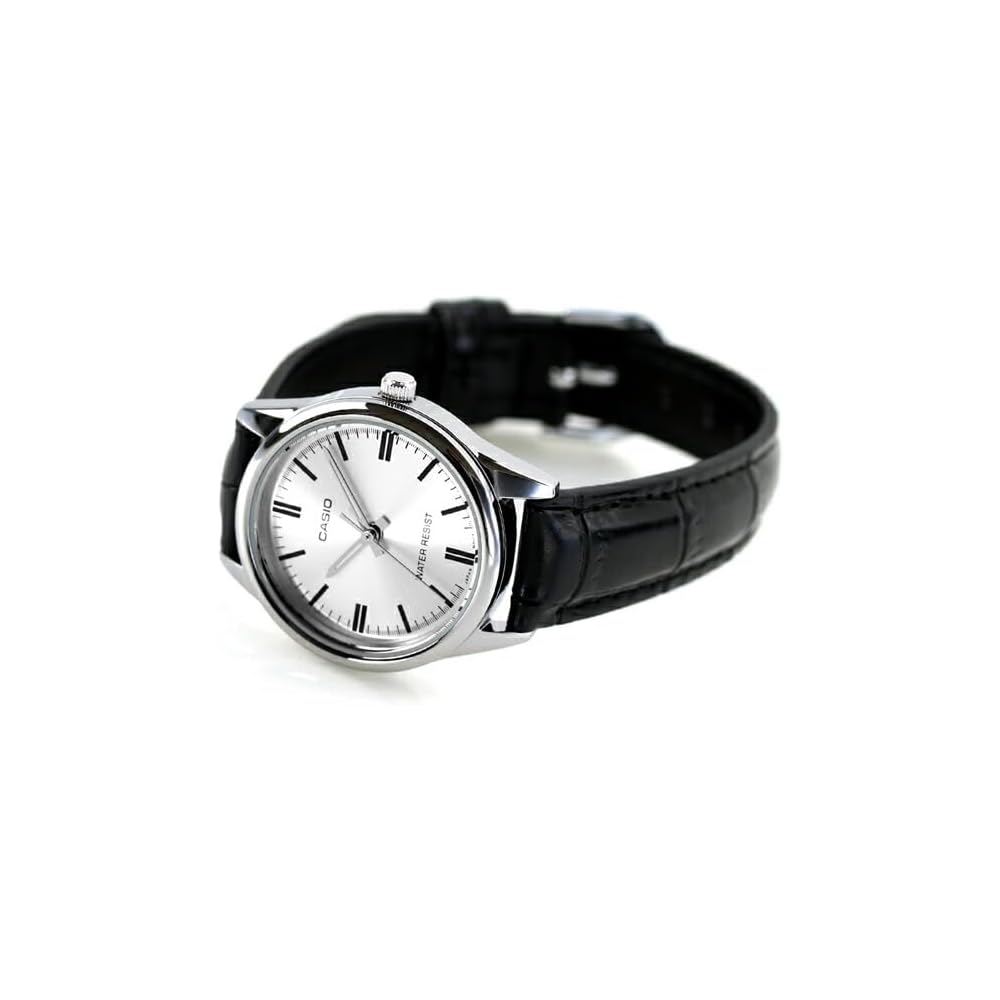 Casio Стандартные женские часы Chupacasi Quartz LTP-V005L-7A Кожаный ремешок Серебристый