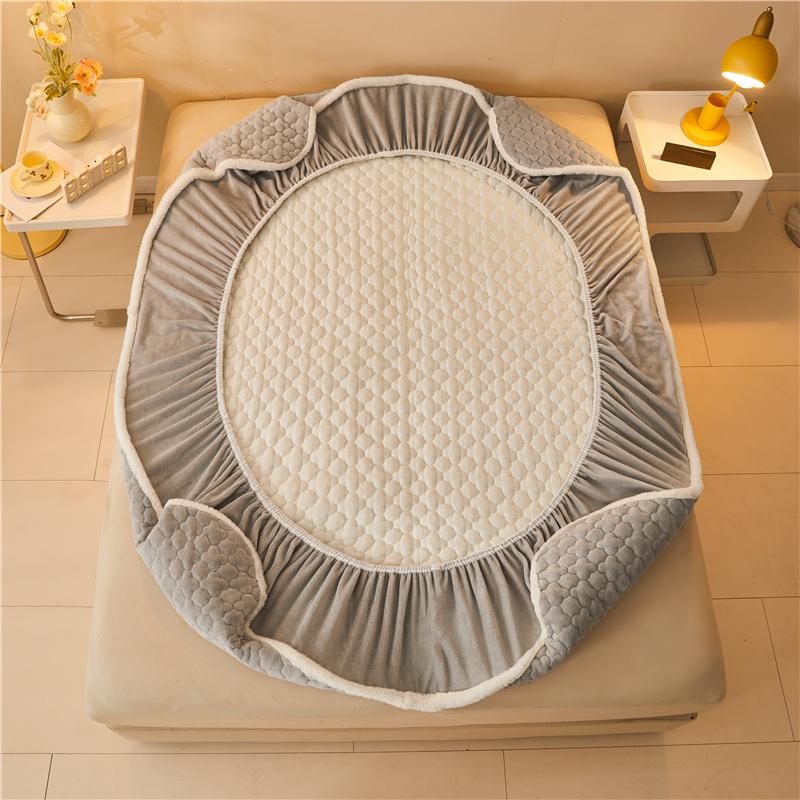 Стеганый чехол для кровати, бархатный протектор для матраса, приятный для кожи, покрывало, зимнее утолщенное постельное белье, канцелярские товары из колючей проволоки (Нет наволочки)