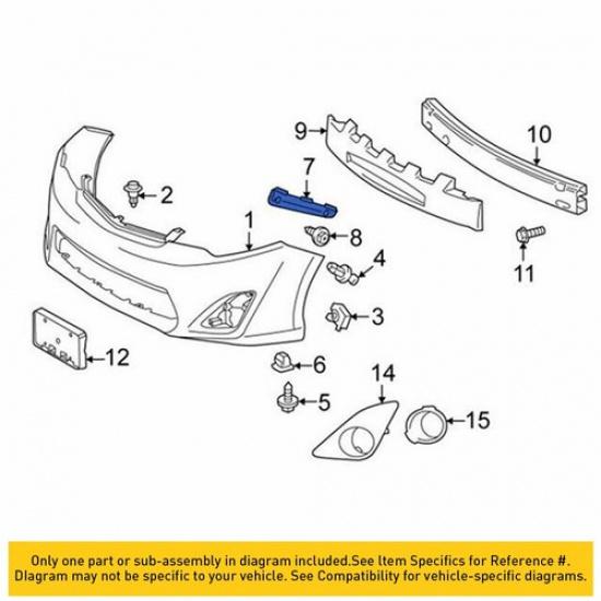 For 2012 2013 2014 Toyota Camry Front Bumper Retainer Support Brackets 2pc I