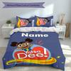 3pcs Custom Name Yakka Dee Bedding Set,Includes 1 Duvet Cover and 2 Pillowcases,All-season Bedroom Decor