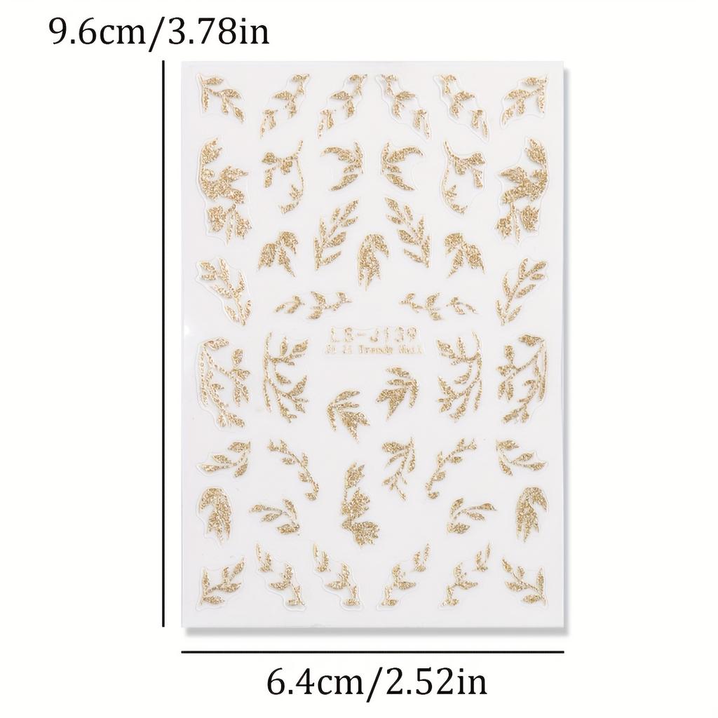 2pcs Leaf Nail Art Stickers Self Adhesive Autumn Leaves Patterns Waterproof DIY Manicure Decoration Beauty Tools for Women Girls