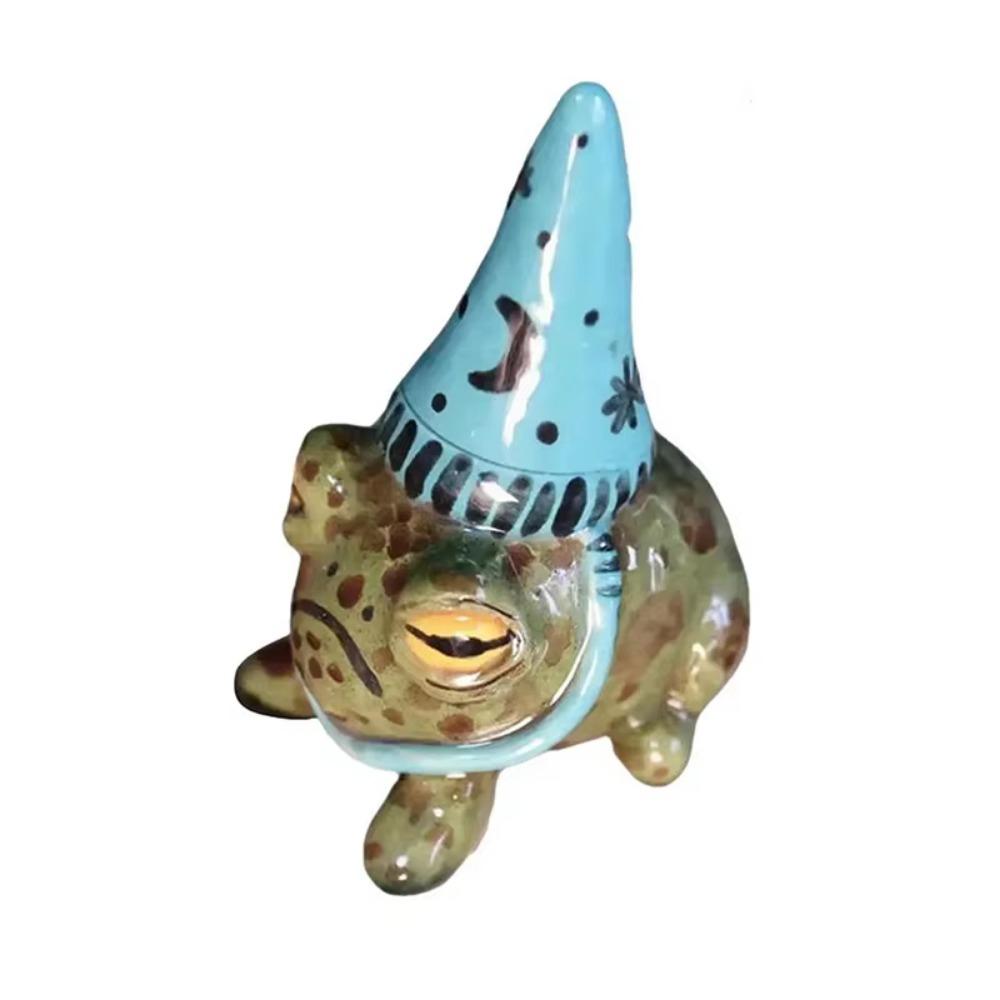 Маленькая статуэтка лягушки, мультяшное украшение из смолы, животное, забавная милая статуэтка лягушки для сада