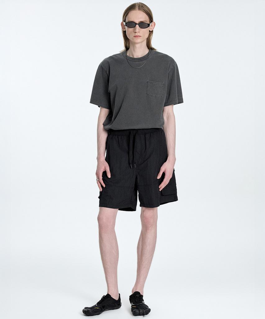 IL CORSO Metallic Nylon Shorts Black