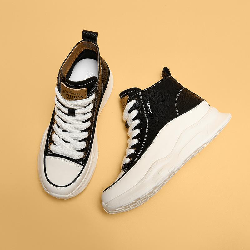 Осенние новые женские модные повседневные туфли на платформе и платформе с молнией, белые туфли с высоким берцем