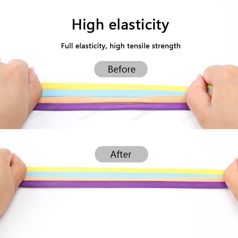 Elastic Laces Sneakers Cross Locks Shoelaces Without Ties Kids Adult 8MM Width No Tie Shoelace Rubber Bands Shoes Accessories