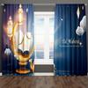 Бесплатная доставка Роскошные исламские шторы на окна Рамадан Карим для гостиной, спальни, ванной комнаты, кухни, двери, домашнего декора, 2 шт.