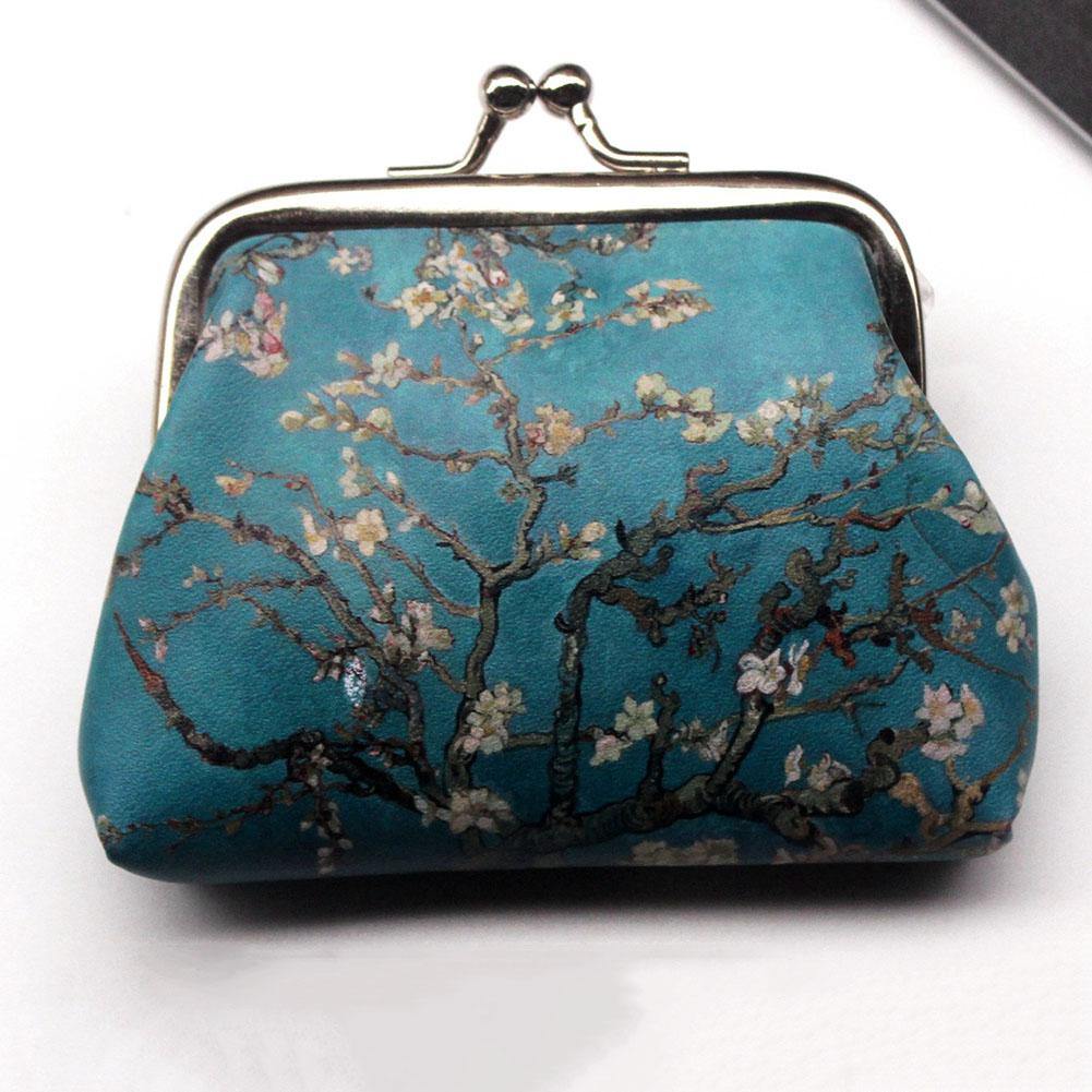 Vintage Women Printing Wallet Mini Coin Purses Handbag Ladies Clutch Change Purse Female Money Bag PU Leather Wallet