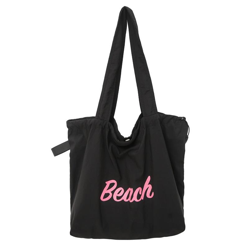 Сумка женская нейлоновая сумка через плечо с принтом алфавита, повседневная универсальная портативная сумка на шнурке большой вместимости