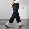 Summer thin wide leg pants for women 2025, fashionable, loose and versatile, slimming and elastic waisted casual cropped pants