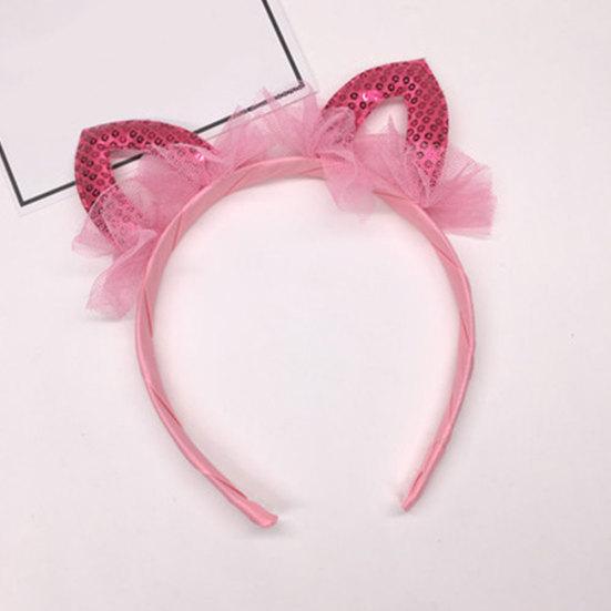 Девушки милые кошачьи уши в форме марлевых повязка на голову с блестками повязка для волос обруч аксессуары