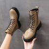 European and American Style Short Boots Women's 2024 New Waterproof Platform Short Boots Solid Color Simple Women's Shoes Trafza